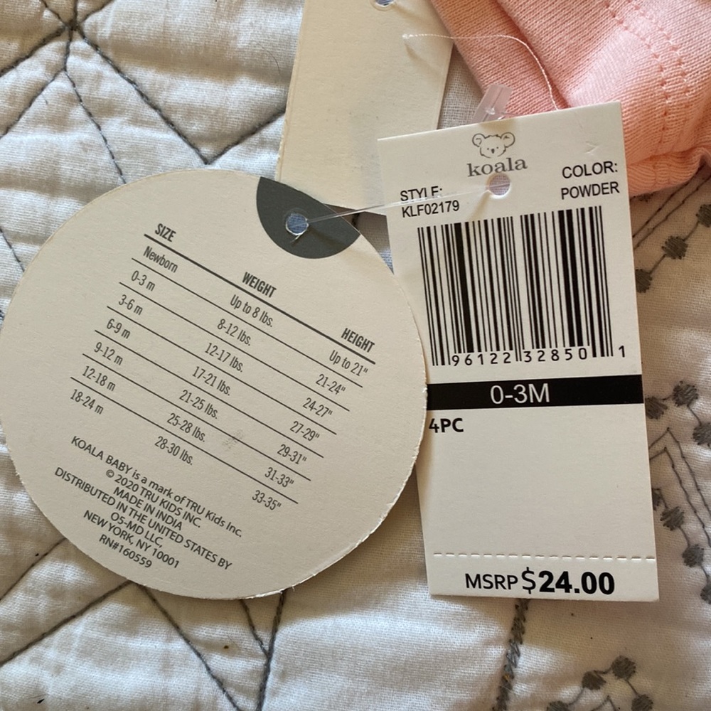 Koala Baby 4Pk Princess Bodysuits‎ | 0-3 Month - Picture 6 of 6